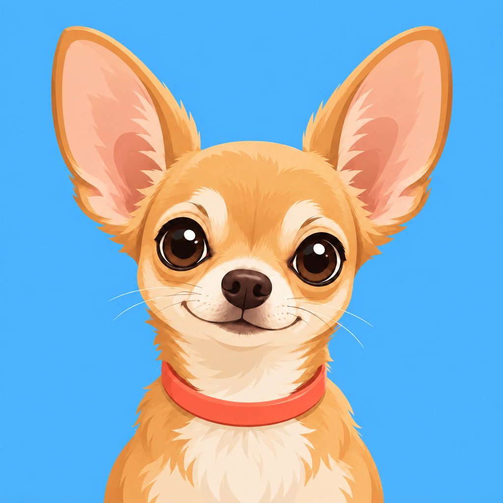 Skit, the golden Chihuahua mascot.